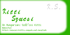 kitti szucsi business card